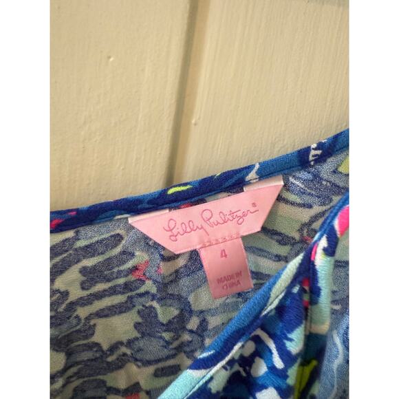 Lilly Pulitzer Tropical Tassel Skort & Cropped Top Set Seaside Print Blue 4 - Picture 7 of 7